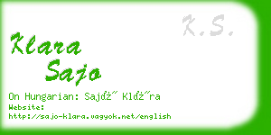 klara sajo business card